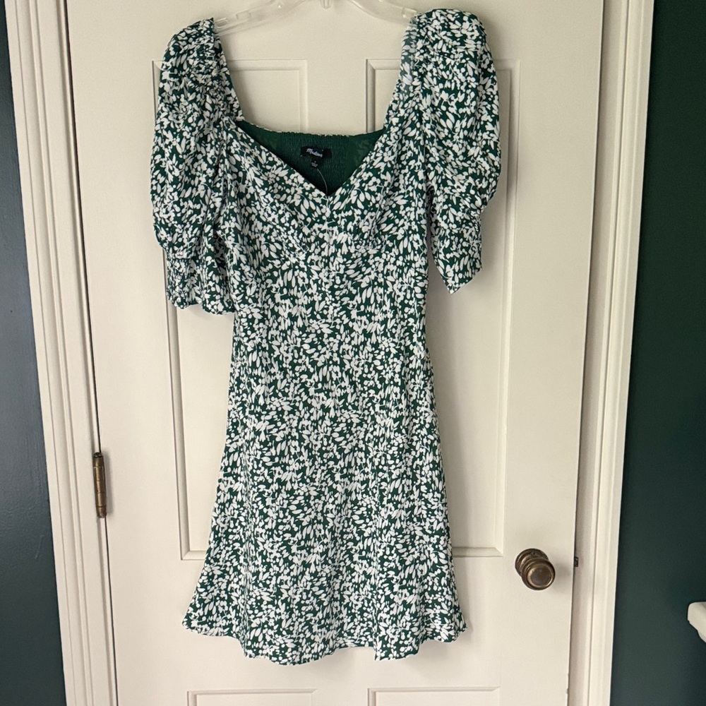 Madewell Elegant Green Floral Dress